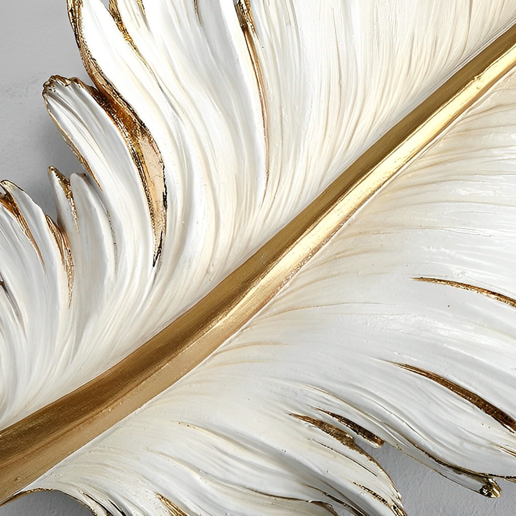 3D Feather Birds Wall Sculpture Art – Nordic Style Home Decor, Hand-Painted, White and Blue, 32 cm x 89 cm, Elegant Wall Statue Art 4