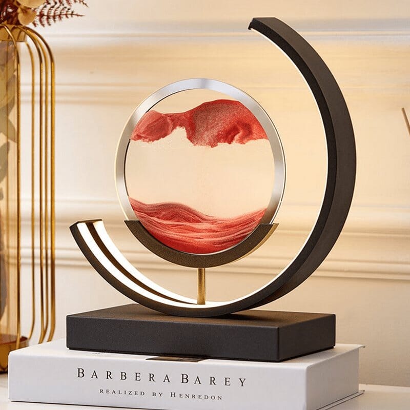 3D Rotatable Quicksand Table Lamp with Dimmable LED Light – Modern Iron Art Design for Unique Home Décor 4