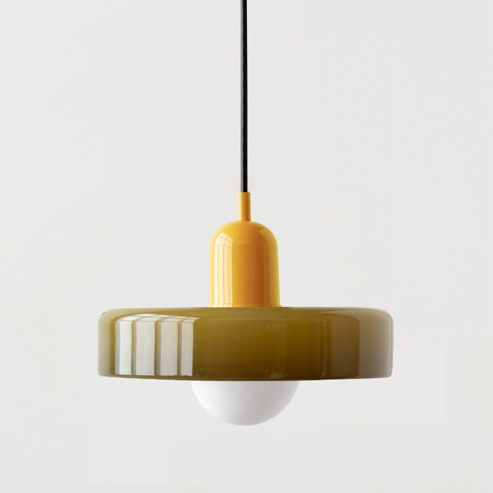 Bauhaus Glass Pendant Light – Colorful Design – Retro Ceiling Lamp