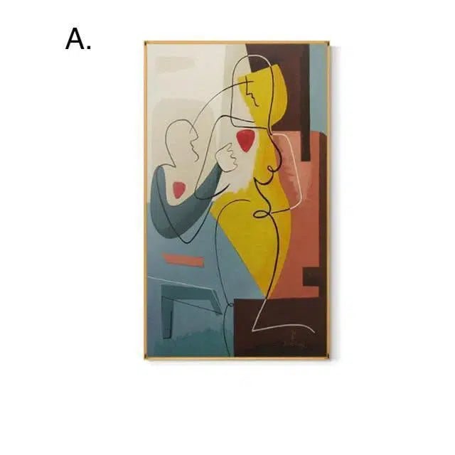 Abstract Lady Line Drawing Canvas Print – High-Quality 280gsm Canvas Art for Home or Office Decor 0