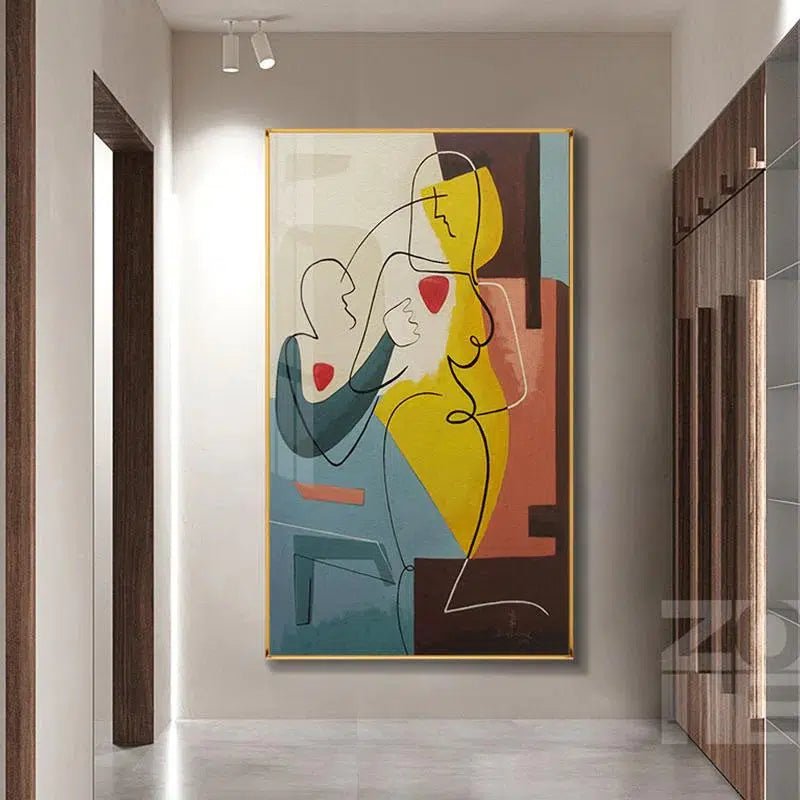 Abstract Lady Line Drawing Canvas Print – High-Quality 280gsm Canvas Art for Home or Office Decor 1