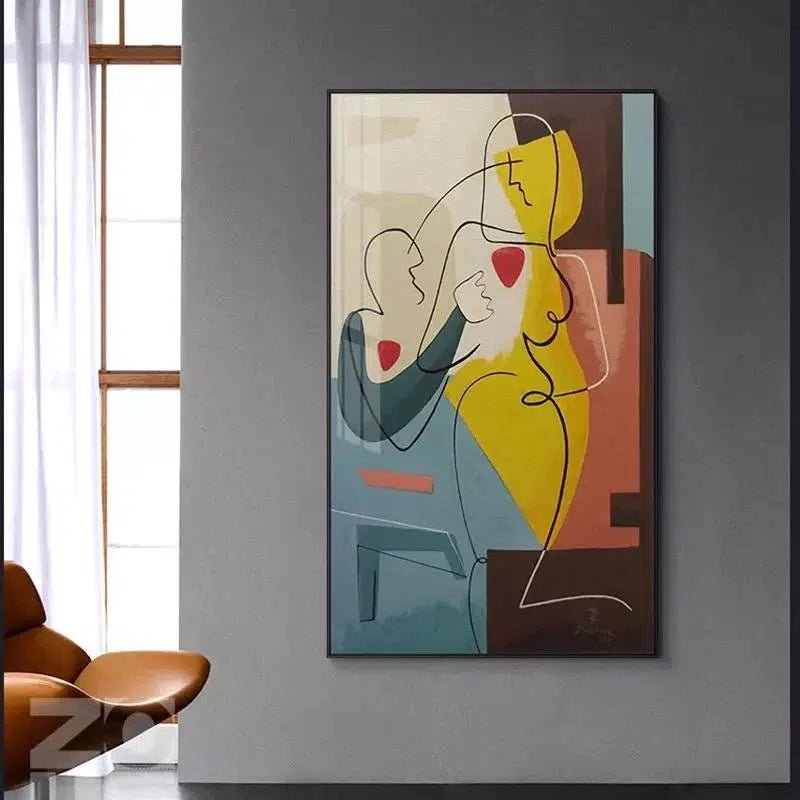 Abstract Lady Line Drawing Canvas Print – High-Quality 280gsm Canvas Art for Home or Office Decor 4