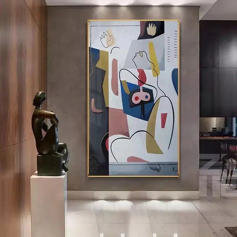 Abstract Lady Line Drawing Canvas Print – High-Quality 280gsm Canvas Art for Home or Office Decor 5