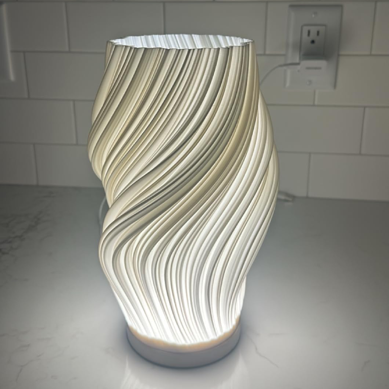 Adjustable 3D Printed Desk Lamp with French Cream Shade – Eco-Friendly Lighting for Home or Office 3