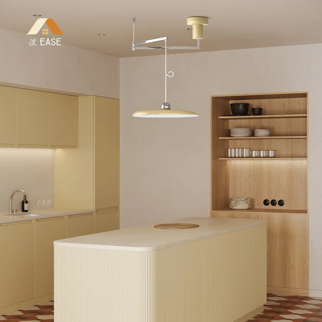 Adjustable Acrylic Disc Pendant Light – Modern Kitchen Pendant Lighting with Swing Arm Ceiling Fixture 8