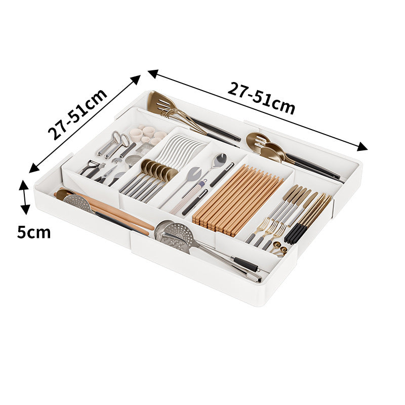 Adjustable Drawer Organizer for Kitchen Utensils and Cutlery – Durable Plastic Storage Solution 4