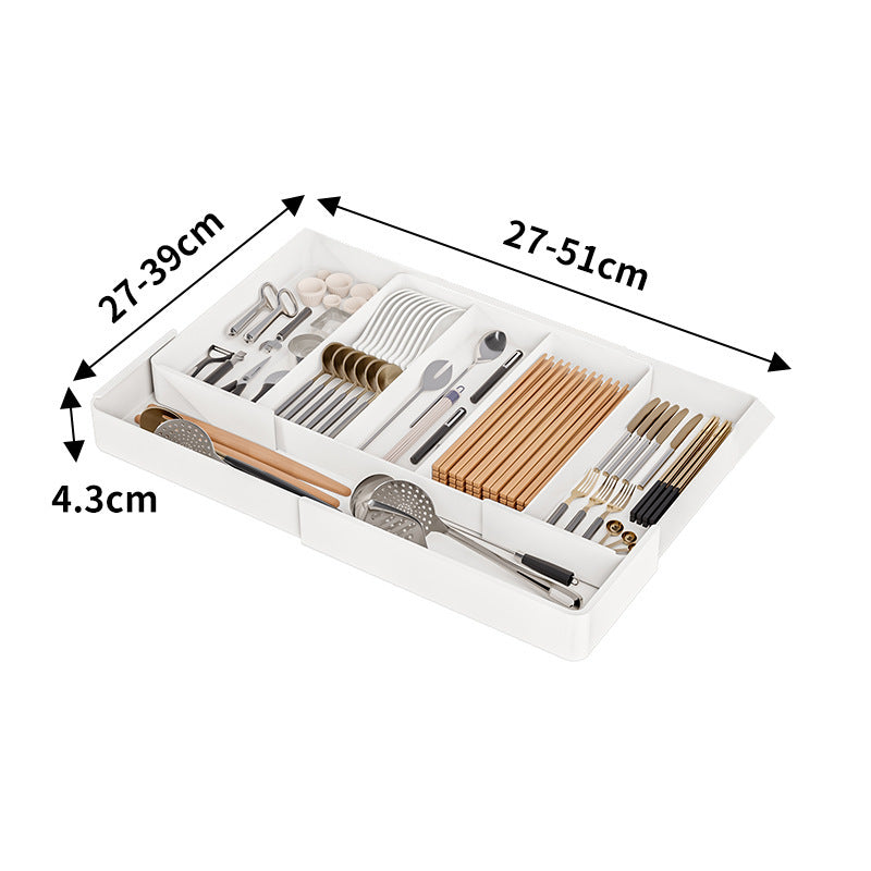 Adjustable Drawer Organizer for Kitchen Utensils and Cutlery – Durable Plastic Storage Solution 5