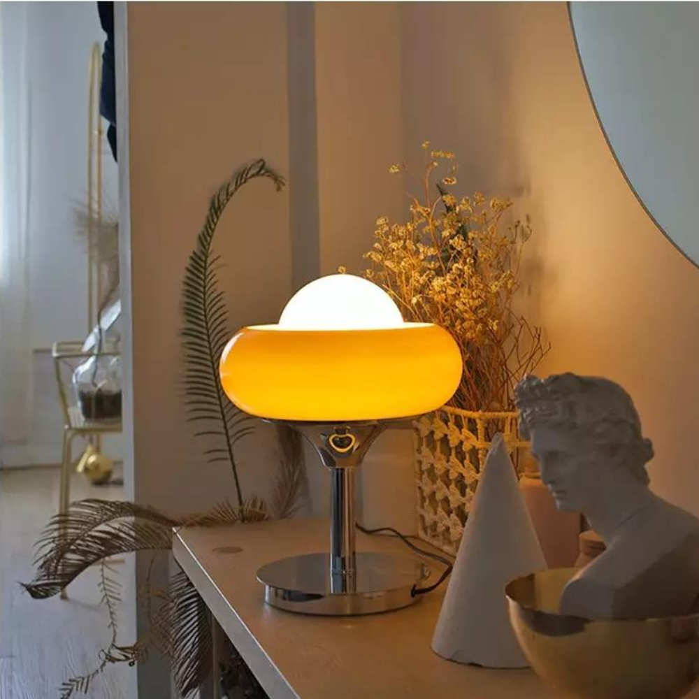 Avant-Garde Table Lamp with Egg Tart Design β Unique Modern Lighting for Living Room and Bedroom 1