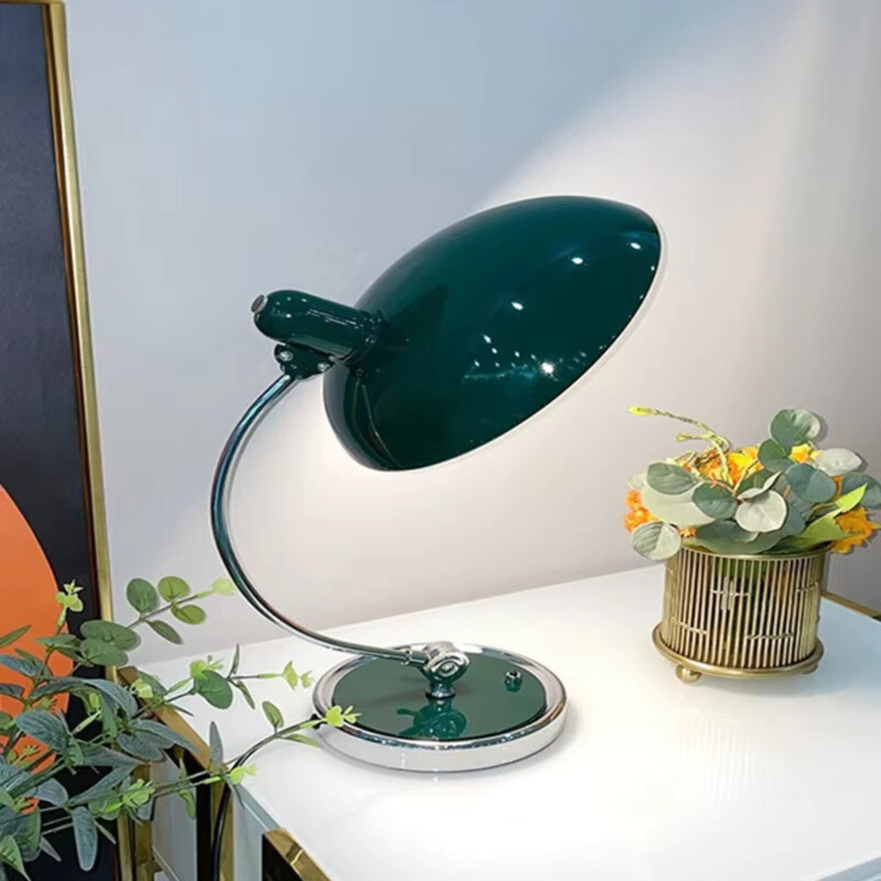 Bauhaus-Inspired Table Lamp with Chrome Finish – Elegant Iron Desk or Bedside Lamp for Stylish Living Room Illumination 8
