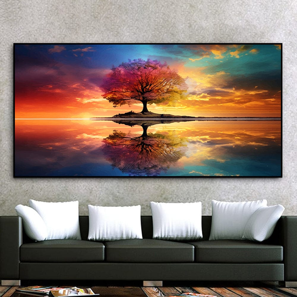 Beautiful Reflection Art Print - Serene Sunset Landscape on Museum-Quality Paper, Limited Edition, High-Fidelity Color