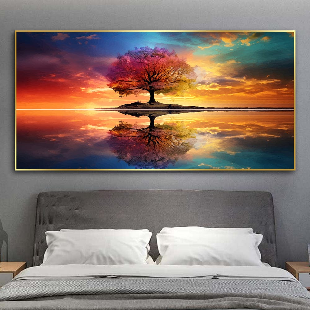 Beautiful Reflection Art Print - Serene Sunset Landscape on Museum-Quality Paper, Limited Edition, High-Fidelity Color