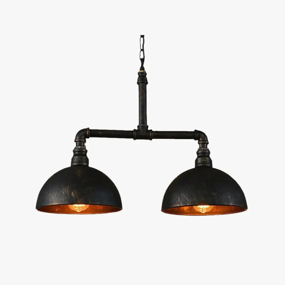 Black Industrial Pendant Lamp - Retro Double Light Design for Kitchen Pendant Lighting and Dining Room Hanging Lights 2