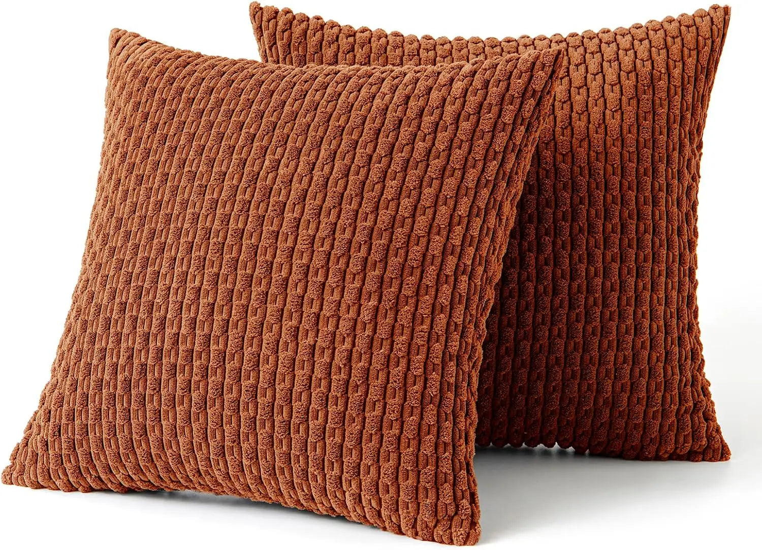 Boho Decorative Cushion Cover in Soft Rib Velvet with Stripes β Accent Pillows for Couch and Bed, Machine Washable 5