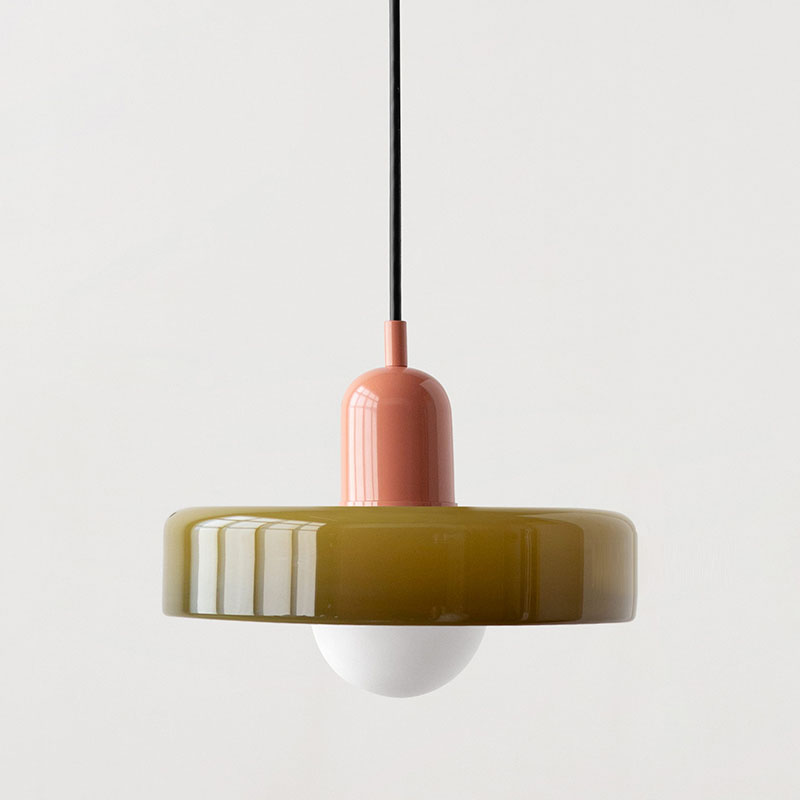 Bauhaus Glass Pendant Light – Colorful Design – Retro Ceiling Lamp
