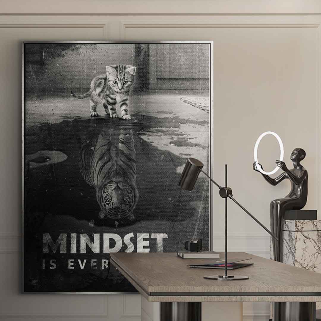 Canvas Wall Art - Mindset is Everything #Tiger - Ready to Hang Canvas Prints in Various Sizes 1