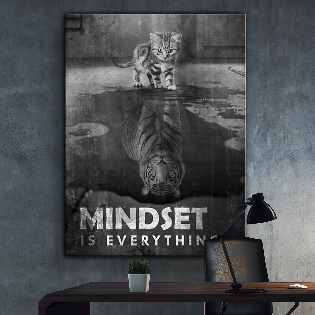 Canvas Wall Art - Mindset is Everything #Tiger - Ready to Hang Canvas Prints in Various Sizes 2