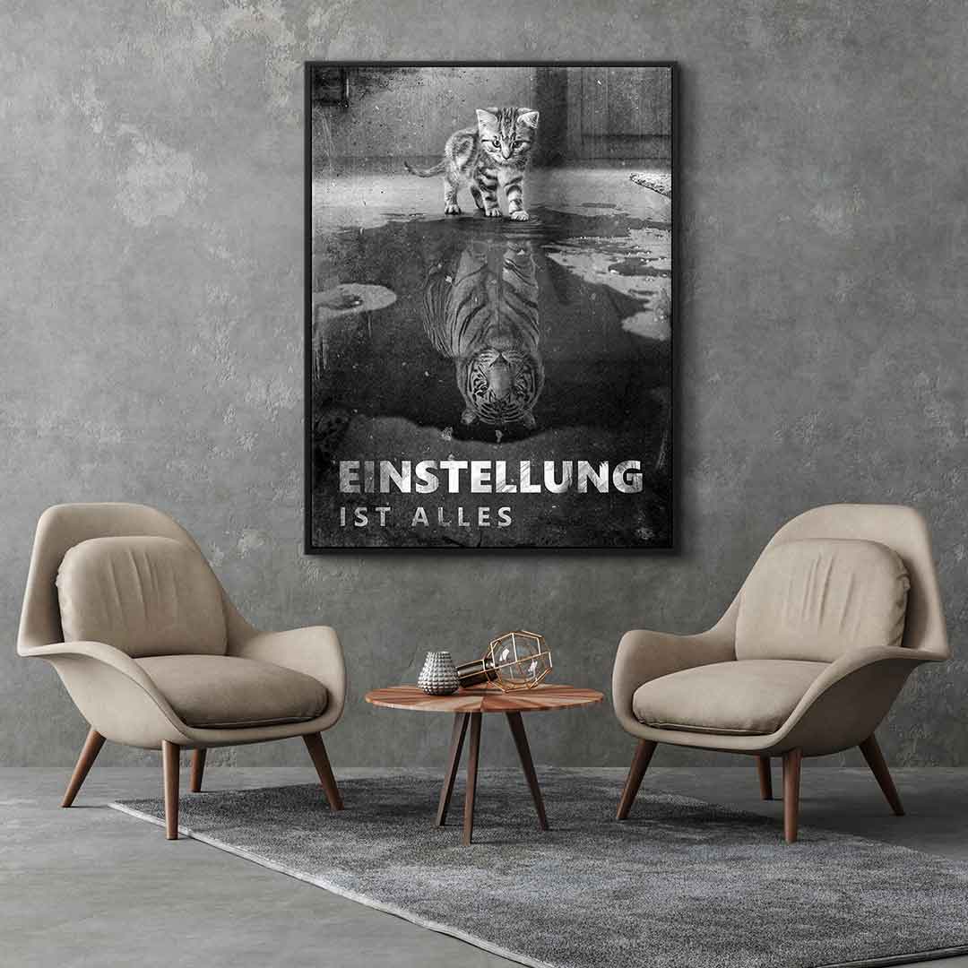 Canvas Wall Art - Mindset is Everything #Tiger - Ready to Hang Canvas Prints in Various Sizes 6