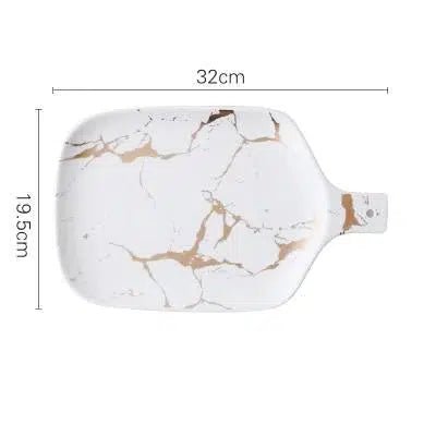 Ceramic Dinnerware Set with Modern Marble Glaze – Elegant Tableware for Casual and Formal Dining 15