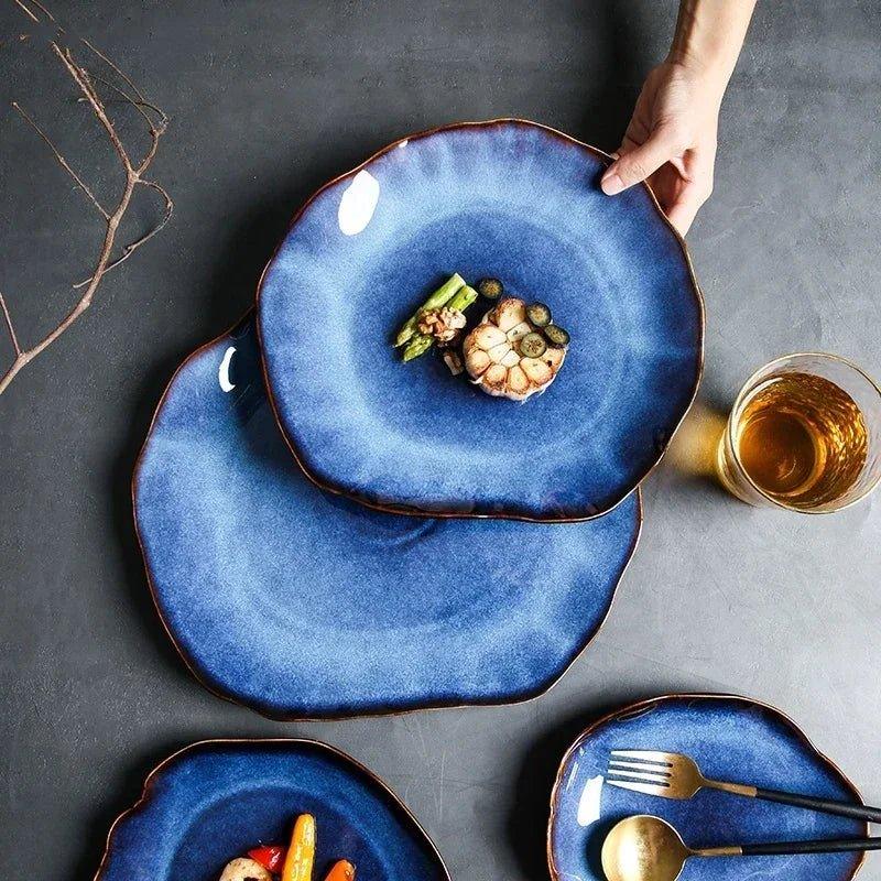 Ceramic Irregular Dinner Plates Collection – Dishwasher and Microwave Safe, Unique Design for Versatile Dinnerware 2