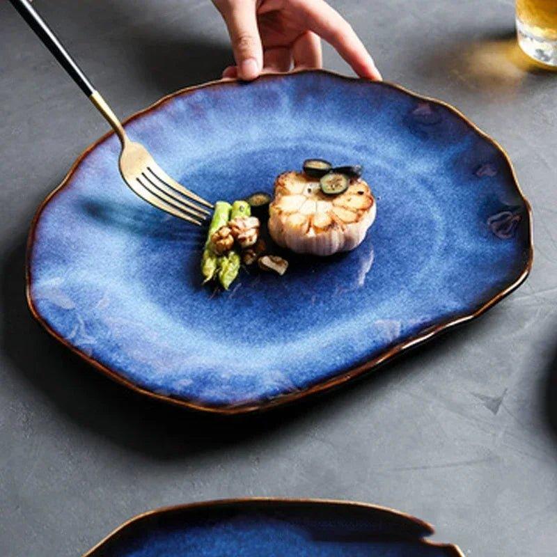 Ceramic Irregular Dinner Plates Collection – Dishwasher and Microwave Safe, Unique Design for Versatile Dinnerware 4