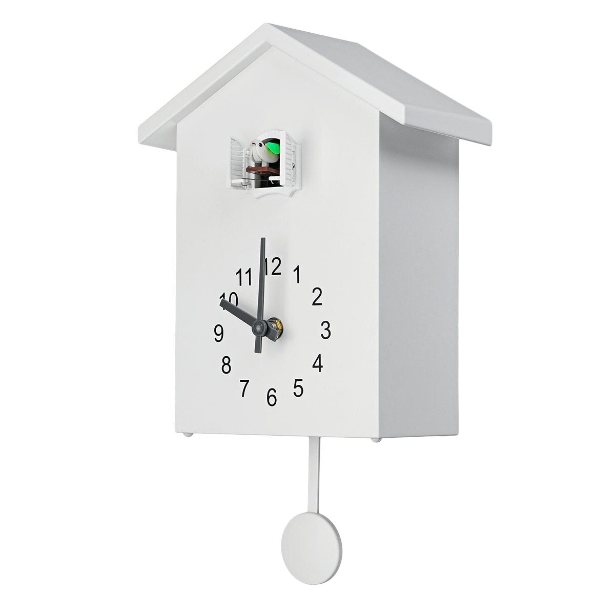 Charming Cuckoo Wall Clock Decor – 20x25 cm Battery Operated Clock in Blue, White, and Green for Cozy Home Design 5