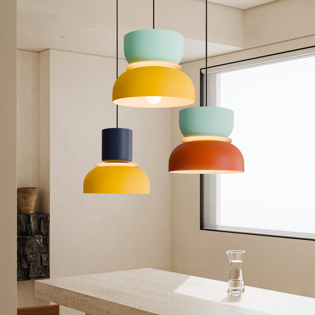 Color Block Nordic Pendant Light – Modern Glass Ceiling Fixture for Kitchen and Dining Areas 3