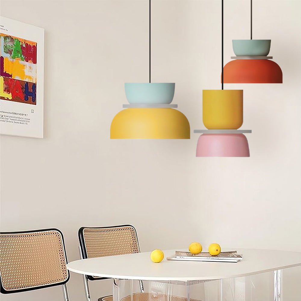 Color Block Nordic Pendant Light – Modern Glass Ceiling Fixture for Kitchen and Dining Areas 5