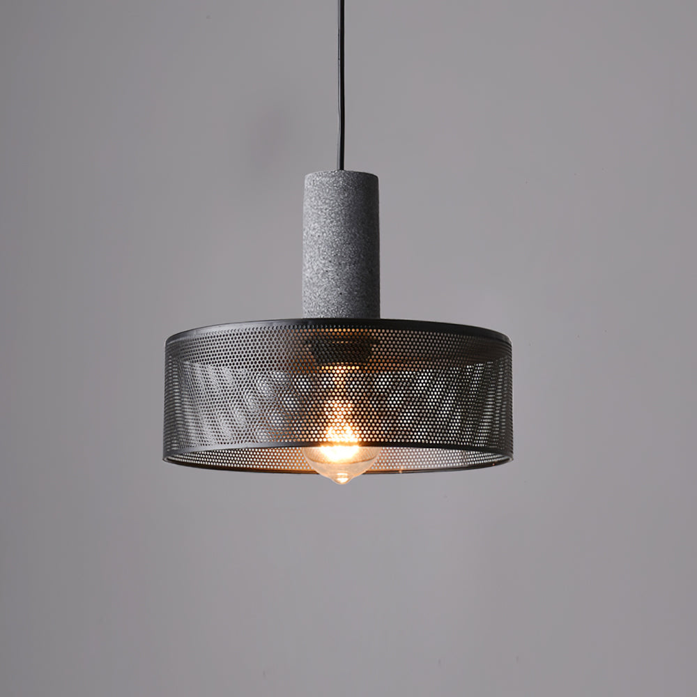 Concrete Pendant Lamp with Metal Detail – Modern Black Pendant Lighting for Kitchen Island and Dining Areas 12