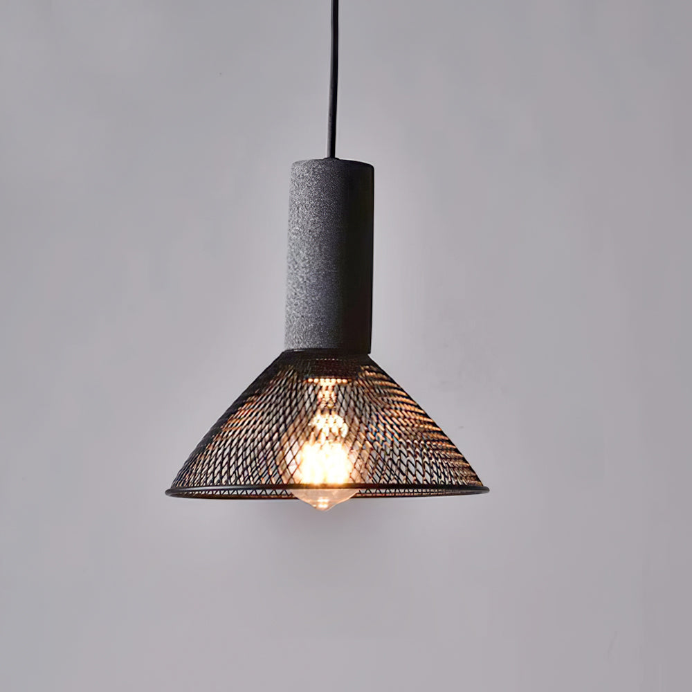 Concrete Pendant Lamp with Metal Detail – Modern Black Pendant Lighting for Kitchen Island and Dining Areas 9