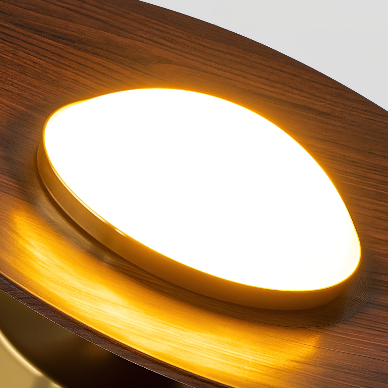 Contemporary Ceiling Lamp with Metal Frame and Wood Accent – 24cm Diameter LED Light 5