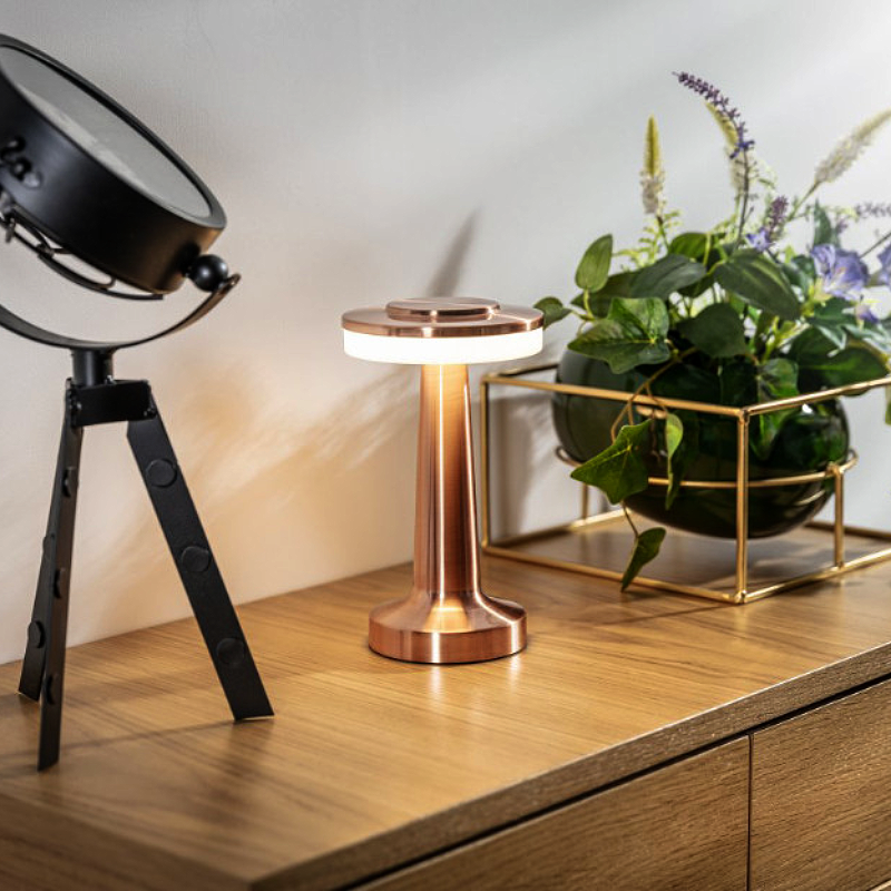 Cordless Rechargeable Desk Lamp with Dimmable LED and Touch Control – Modern Metallic Small Table Lamp 4