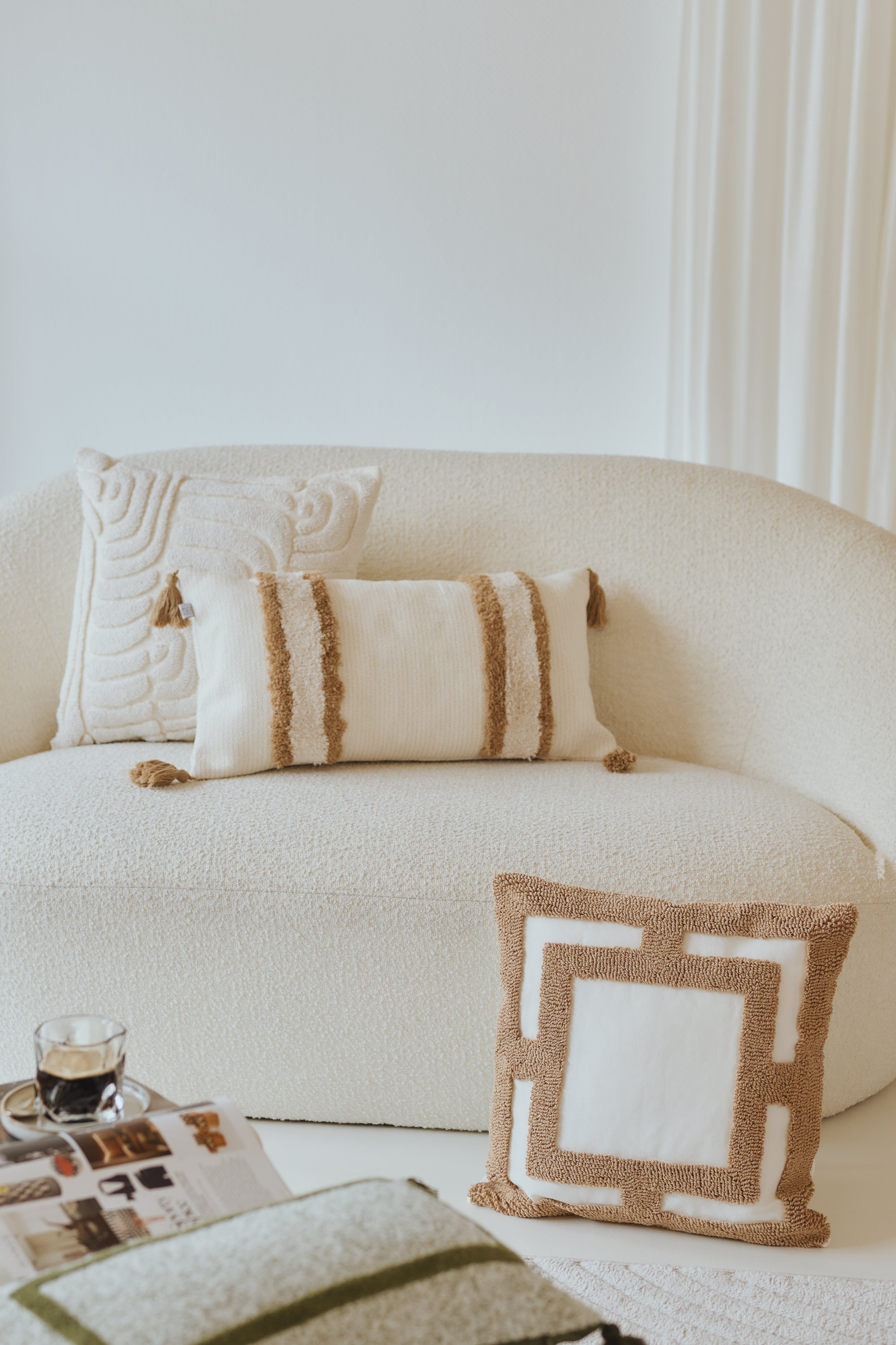 Cotton Blend Tufted Cushion Cover 30x60 cm - Elegant Boho Design for Couch and Sofa 2