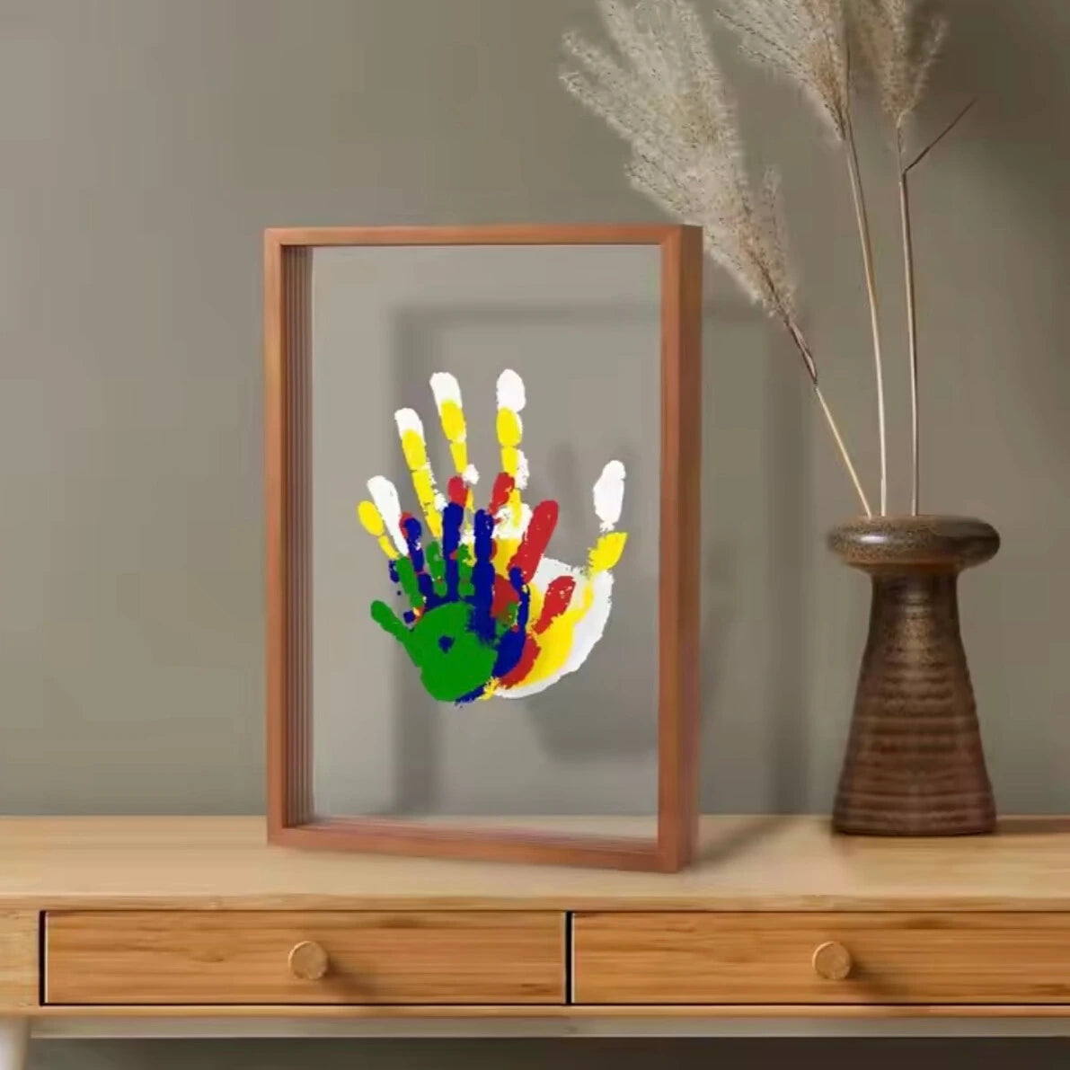 DIY Toddler Handprint Frame Kit – Create Colorful Keepsakes with Non-Toxic Paint, 10x12 Inches, Perfect for Family Activities 0