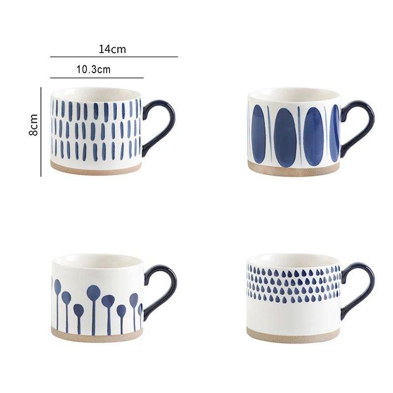 Eco-Friendly Ceramic Coffee Mugs Collection, 450 ml Capacity, Microwave and Dishwasher Safe, Durable Ceramic Cups 6