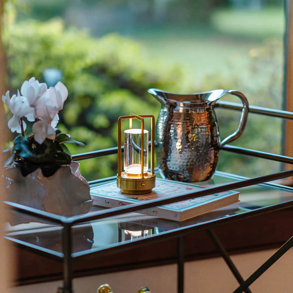 Elegant Crystal Lantern Light for Home Decor – Indoor and Outdoor Use, 12 Height, Clear with Metallic Accents 6