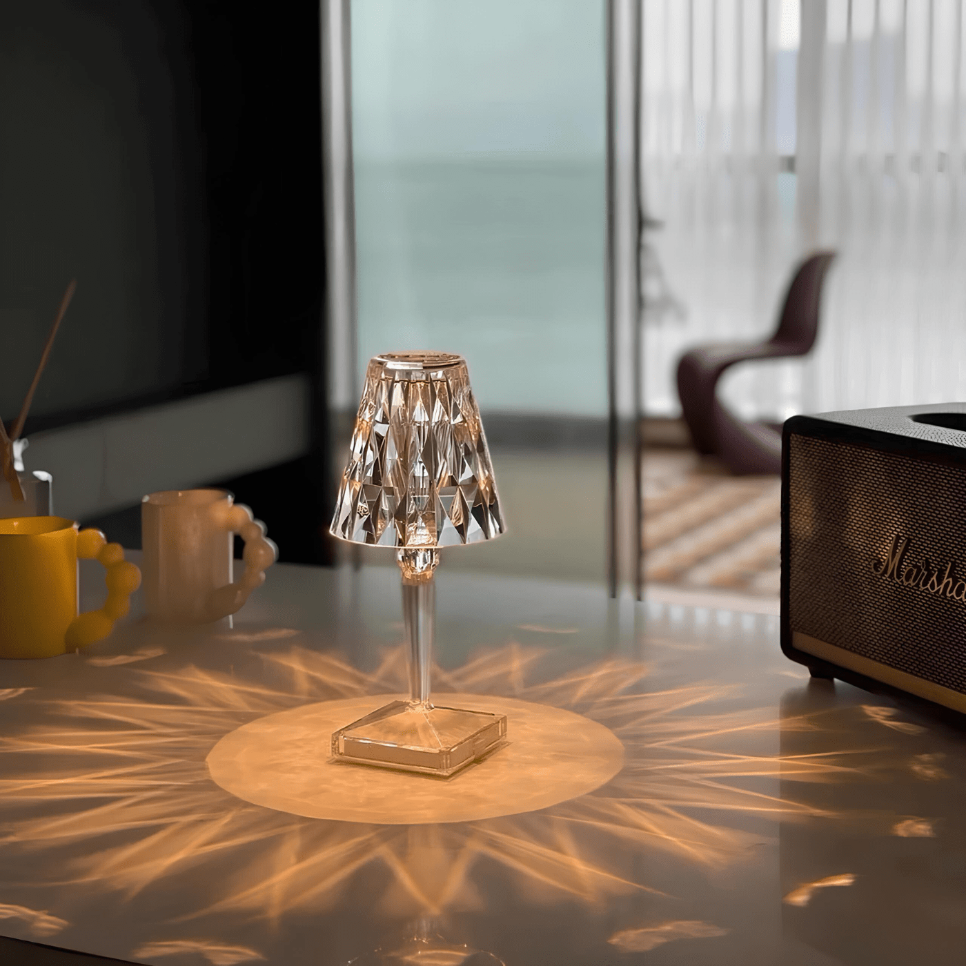 Elegant Crystal Rechargeable Table Lamp with Touch Control – Cordless Bedside or Desk Lamp for Home and Office Decor 7