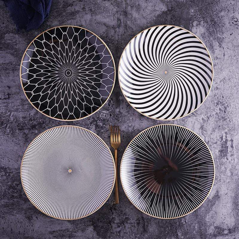 Elegant Dinnerware Set of 4 Ceramic Dinner Plates β 10-Inch Classic White Dishes for Stylish Dining 5