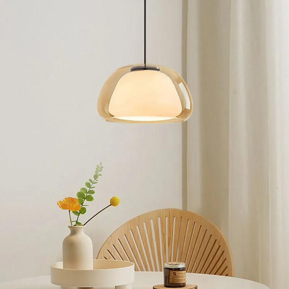 Elegant Glass Dome Pendant Light – Adjustable Ceiling Light Fixture for Kitchen and Home Decor 1