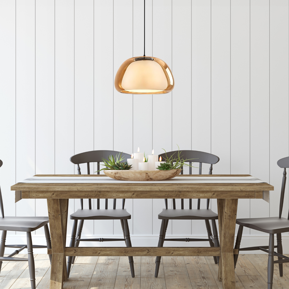 Elegant Glass Dome Pendant Light – Adjustable Ceiling Light Fixture for Kitchen and Home Decor 4