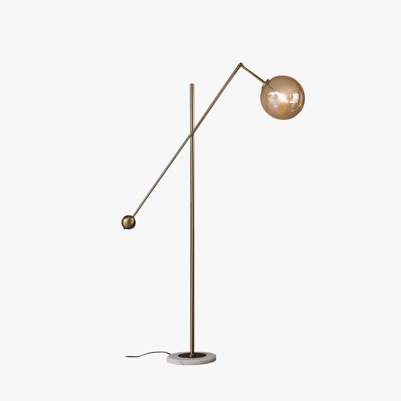 Elegant Gold Arc Floor Lamp – Modern Design for Living Room and Bedroom, Adjustable Height with Glass Shade 1
