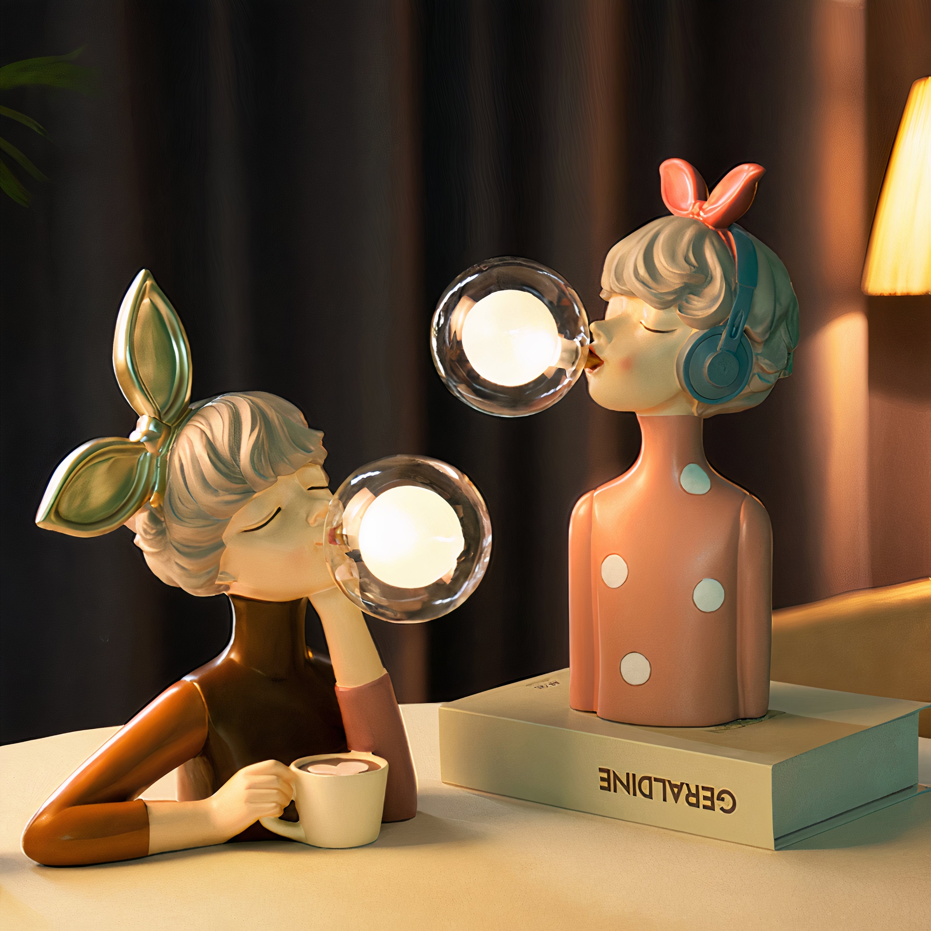 Elegant Handmade Table Lamp with Unique Design – Durable Wood Base and Soft Textile Shade for Bedside or Living Room 3