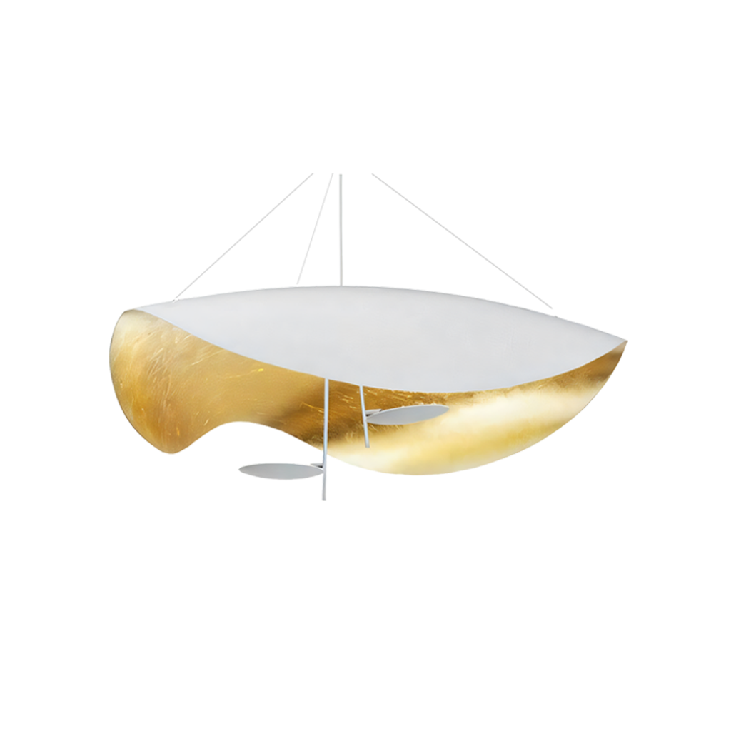 Elegant Leaf Shade Ceiling Light Fixture for Home Decor – Adjustable Height, Gold and Green Pendant Lamp 10