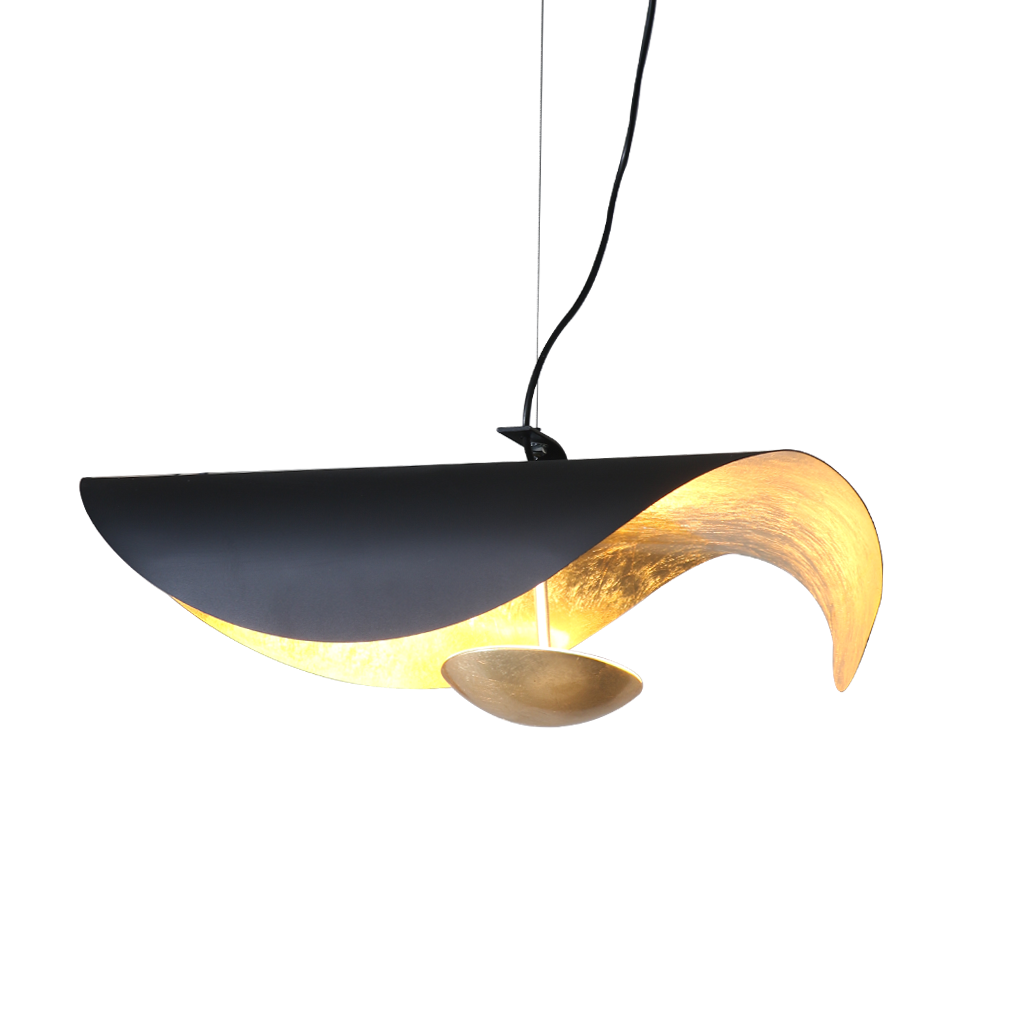 Elegant Leaf Shade Ceiling Light Fixture for Home Decor – Adjustable Height, Gold and Green Pendant Lamp 15