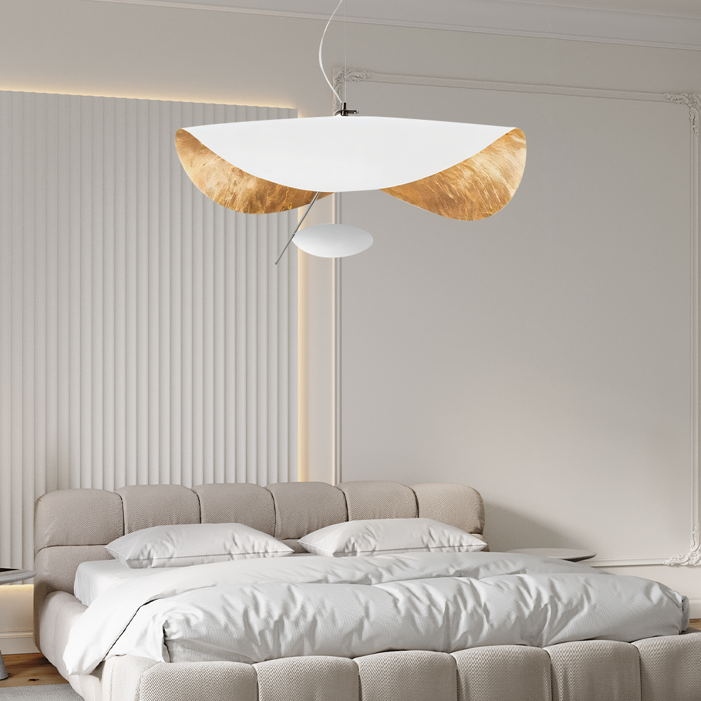 Elegant Leaf Shade Ceiling Light Fixture for Home Decor – Adjustable Height, Gold and Green Pendant Lamp 4