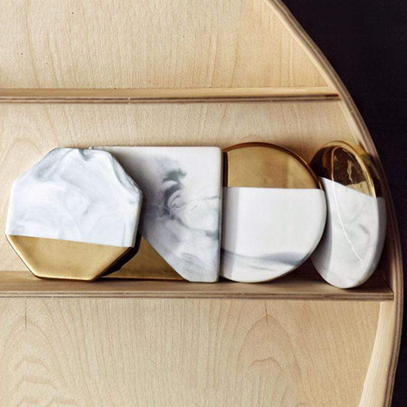 Elegant Marble Coaster for Drinks – Durable Heat and Moisture Protection, 4-Inch Diameter 3