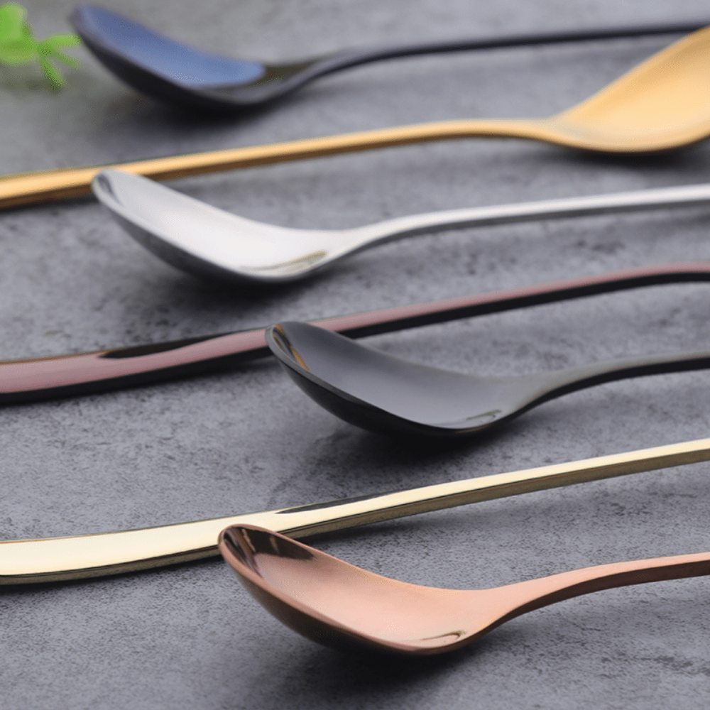 Elegant Plated Stainless Steel Dessert Spoon for Dessert β Multiple Color Options Available, Durable and Stylish 2