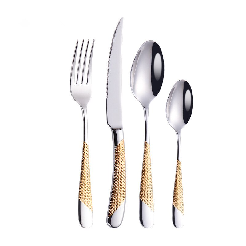 Elegant Stainless Steel Cutlery Set with Textured Grip – Choose 24, 30, 48, or 60 Piece Options for Stylish Dining 5