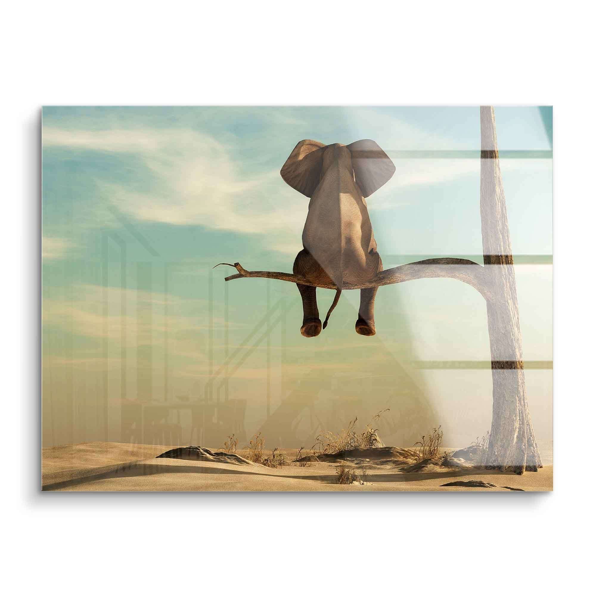 Elephant Art Print on Tree Branch β Fine Art Print with Impressive German Craftsmanship, Ready to Hang 1