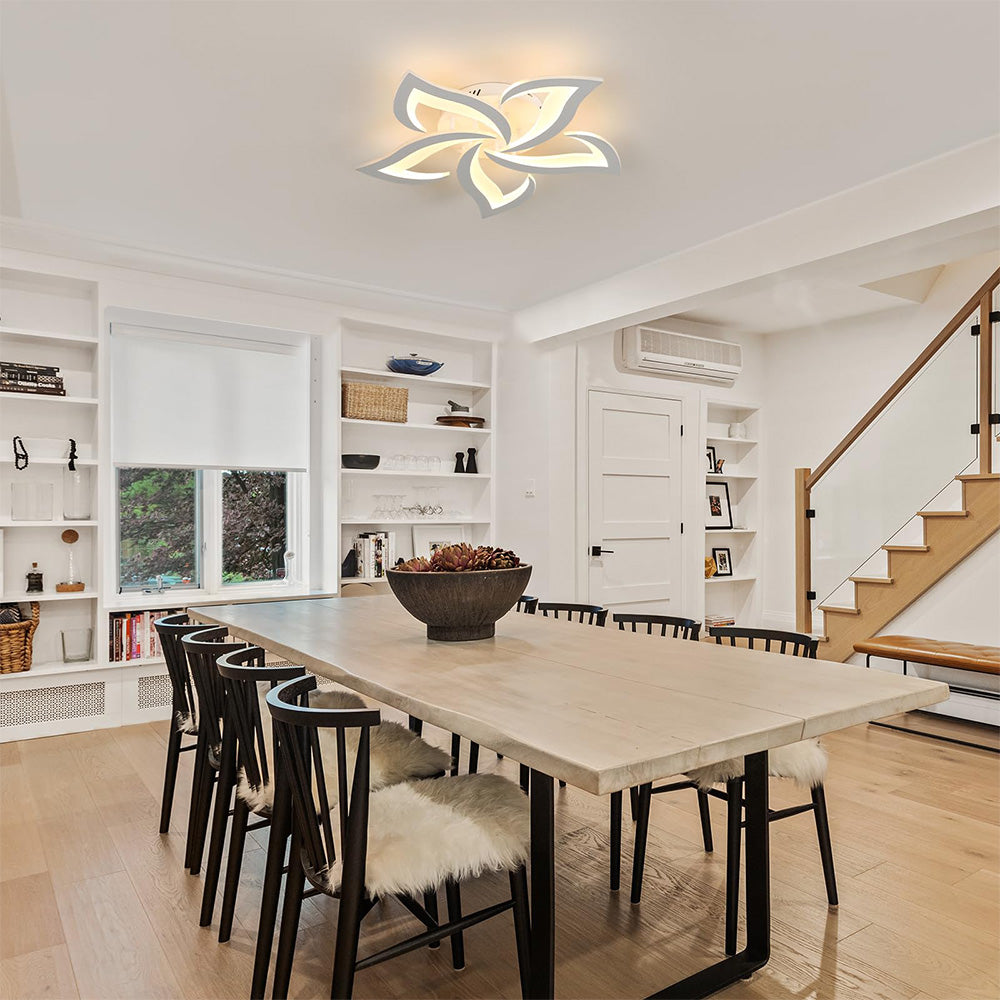 Flower-Shaped LED Ceiling Light Fixture, Energy-Efficient Iron Flush Mount for Living Room and Bedroom, 24W/40W Options 17