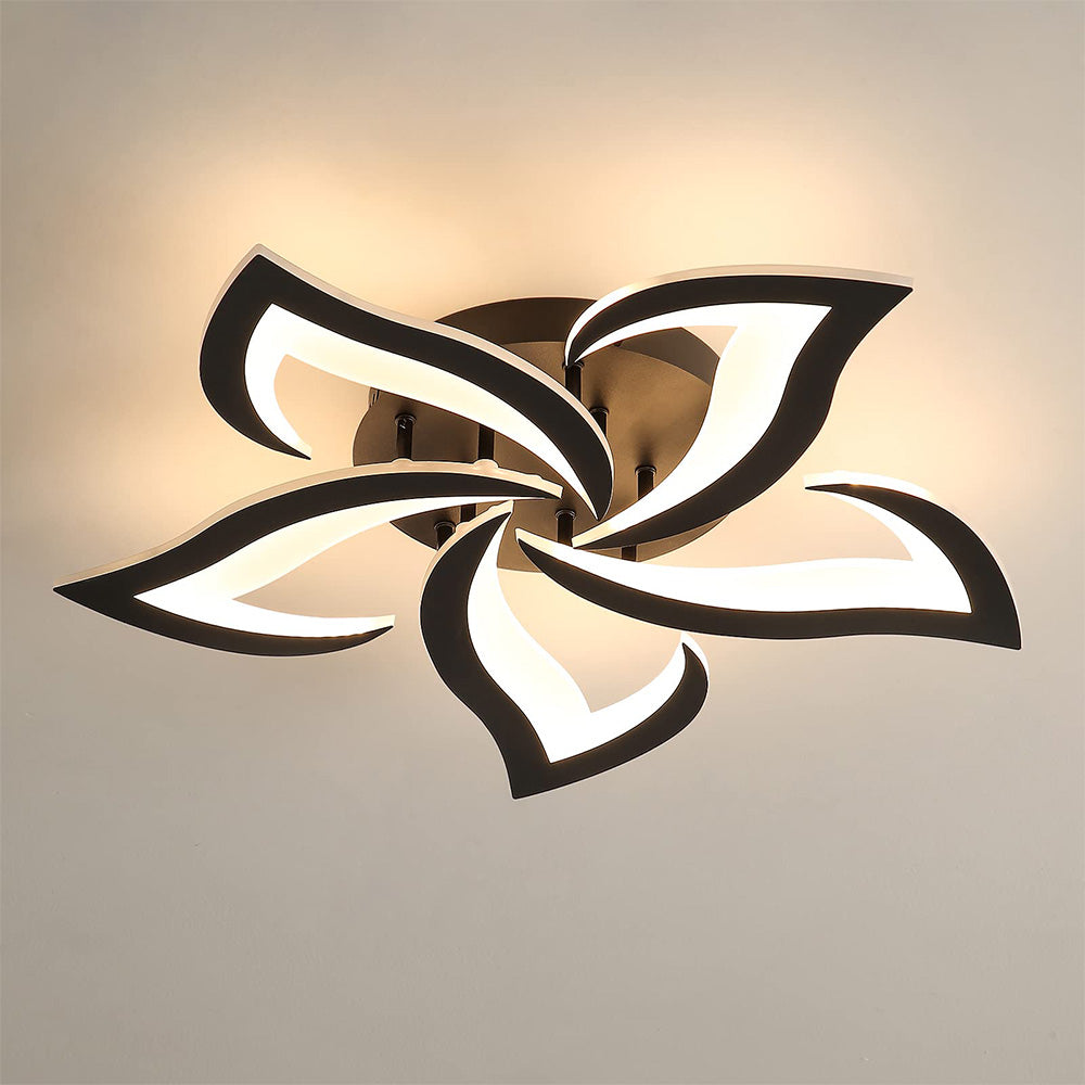 Flower-Shaped LED Ceiling Light Fixture, Energy-Efficient Iron Flush Mount for Living Room and Bedroom, 24W/40W Options 7